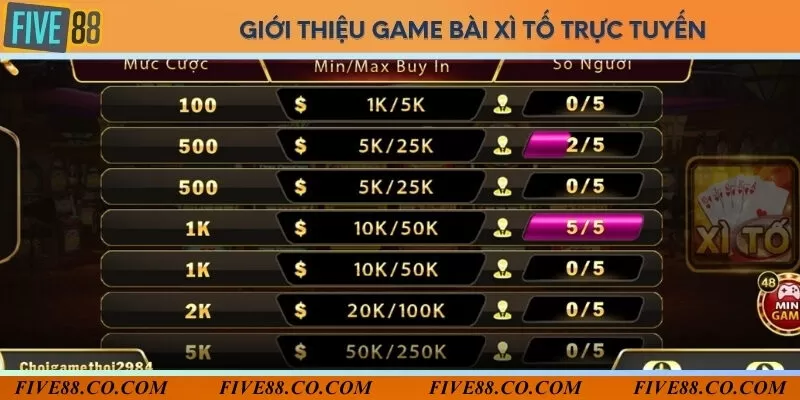 Xì tố trực tuyến là một hình thức game bài siêu hấp dẫn